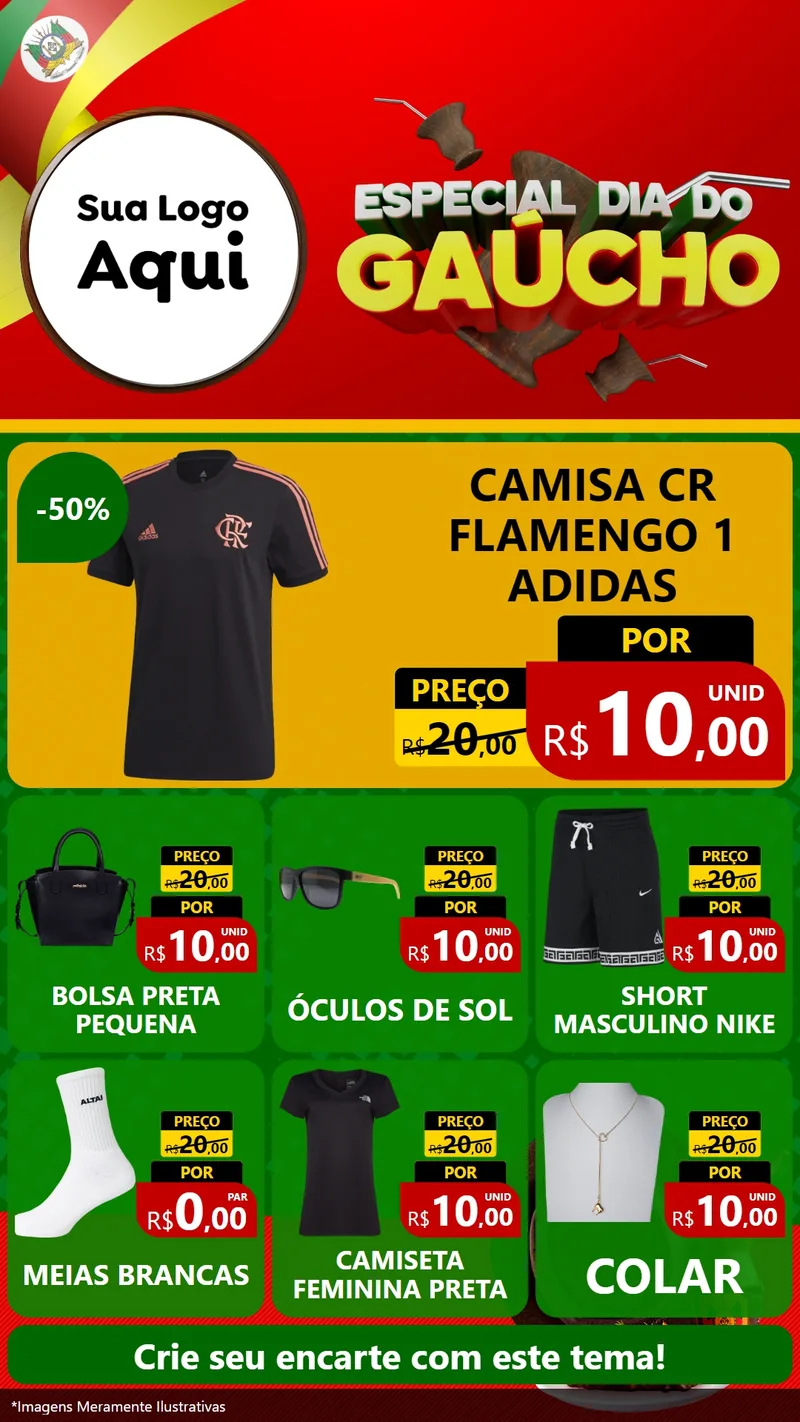 Modelo de Rede Social para Stories com o tema Especial Dia do Gaúcho para Roupas e acessórios