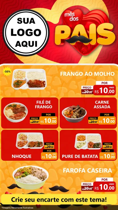 Modelo de TV para TV Vertical com o tema Mês Dos Pais para Restaurante