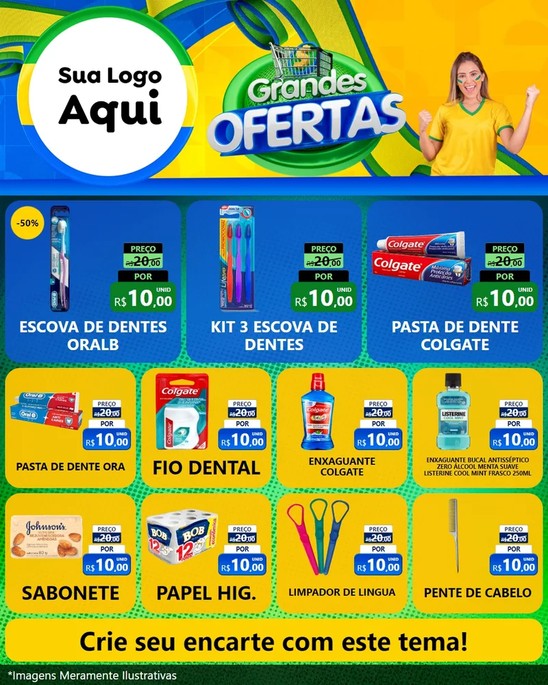 Modelo de Rede Social para Feed Instagram com o tema Grandes Ofertas para Higiene Pessoal