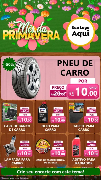 Modelo de Rede Social para Stories com o tema Mês da Primavera para Auto peças