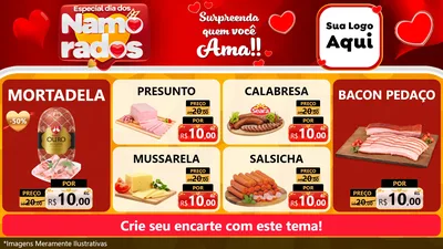 Modelo de TV para TV Horizontal com o tema Especial Dia dos Namorados para Frios e Laticínios