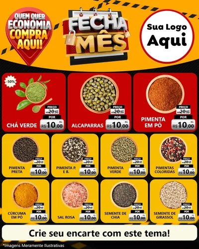 Modelo de Rede Social para Feed Instagram com o tema Fecha Mês para Produtos Naturais