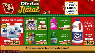 Modelo de TV para TV Horizontal com o tema Ofertas de Natal para Produtos de Limpeza