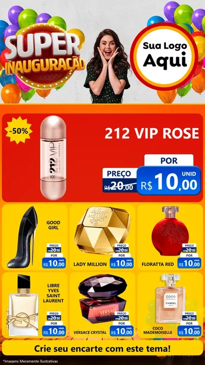 Modelo de Rede Social para Stories com o tema Super Inauguração para Perfumes