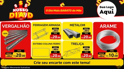 Modelo de TV para TV Horizontal com o tema Nosso Dia D para Ferragens
