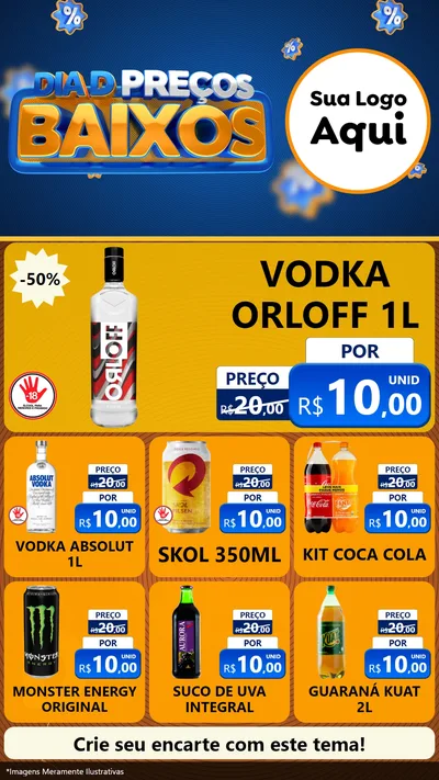 Modelo de Rede Social para Stories com o tema Dia D Preço Baixo para Distribuidora de bebidas