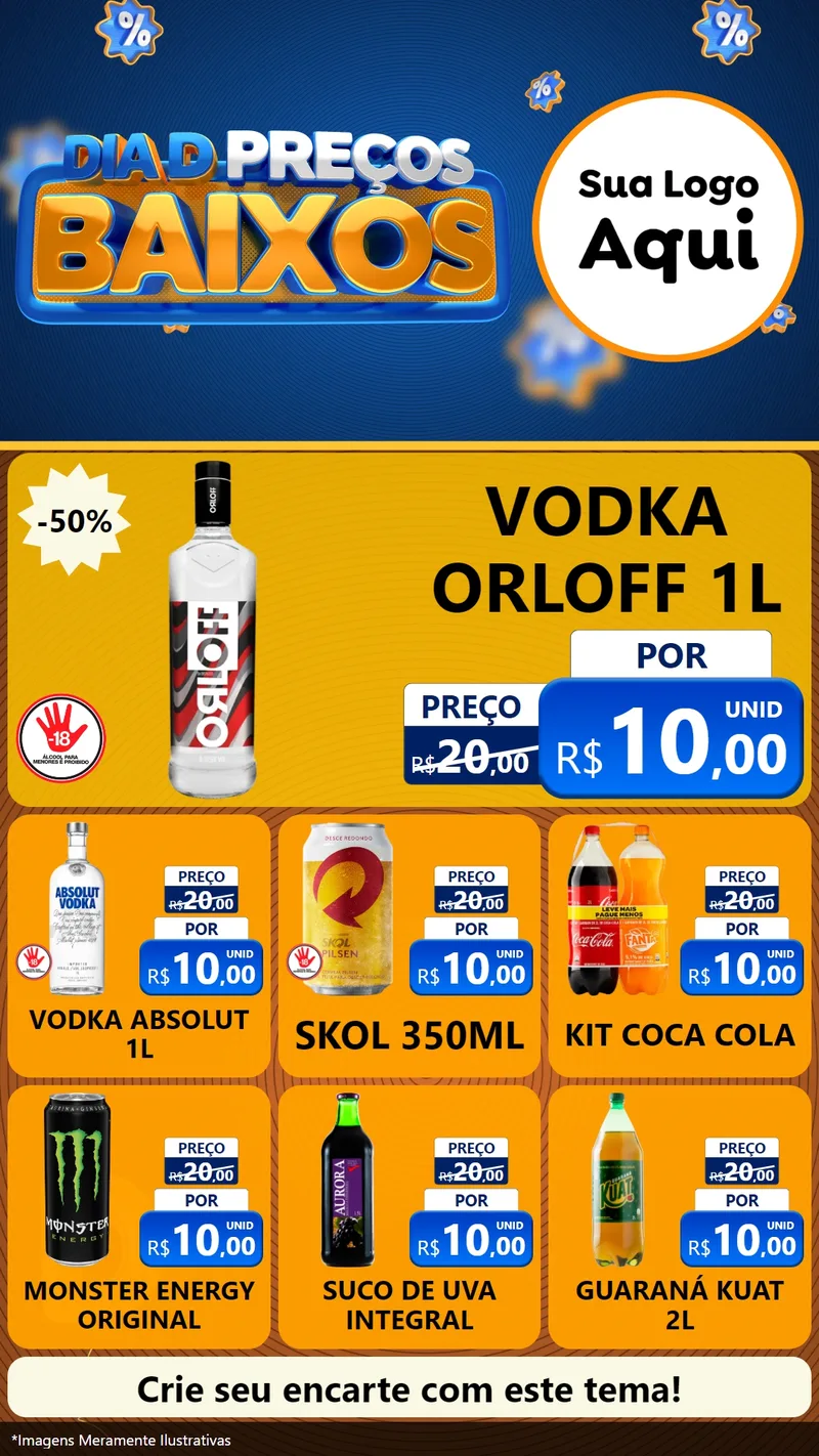 Modelo de Rede Social para Stories com o tema Dia D Preço Baixo para Distribuidora de bebidas
