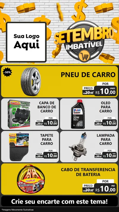 Modelo de TV para TV Vertical com o tema Setembro Imbatível para Auto peças