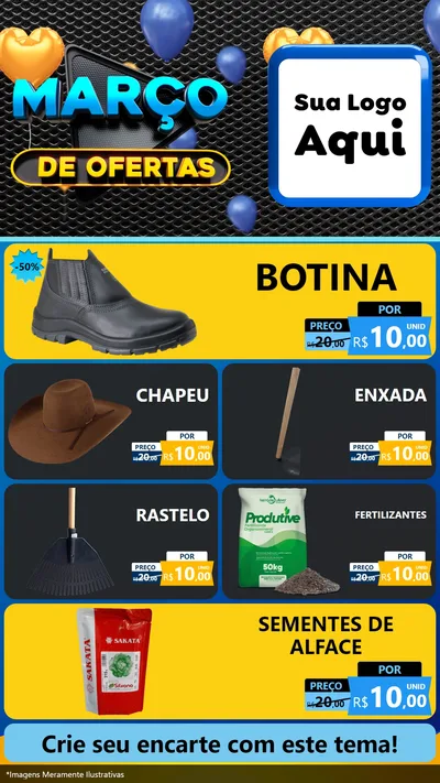 Modelo de TV para TV Vertical com o tema Março de Ofertas para Agropecuária