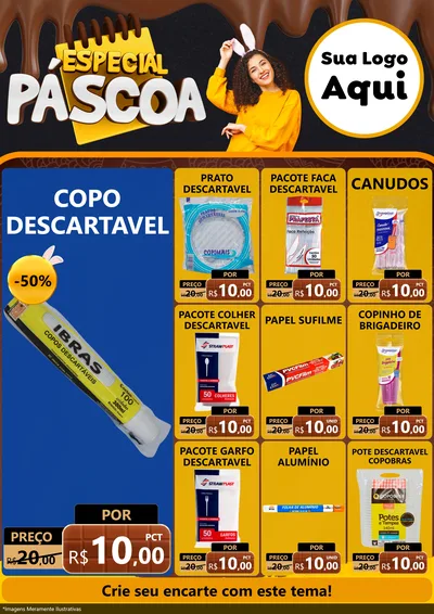 Modelo de Encarte para Encarte A4 Vertical com o tema Especial Páscoa para Embalagens