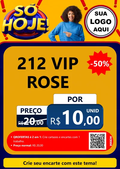 Modelo de Cartaz para Cartaz A4 Vertical com o tema Só Hoje! para Perfumes
