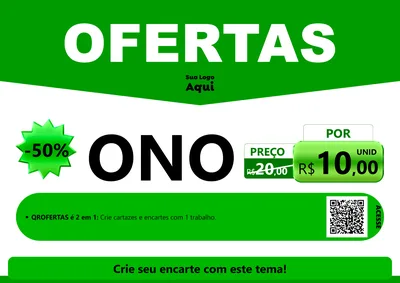 Modelo de Cartaz para Cartaz A4 Horizontal com o tema Ofertas Verde Cartaz para Óticas
