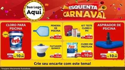 Modelo de TV para TV Horizontal com o tema Esquenta Carnaval para Produtos para Piscina