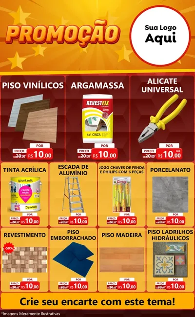 Modelo de Encarte para Encarte Grande com o tema Promoção para Material para Construção