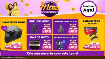 Modelo de TV para TV Horizontal com o tema Dia das Mães com Desconto para Moto peças