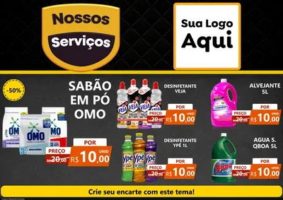 Modelo de Encarte para Encarte A4 Horizontal com o tema Nossos Serviços para Produtos de Limpeza