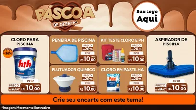 Modelo de TV para TV Horizontal com o tema Páscoa de Ofertas para Produtos para Piscina