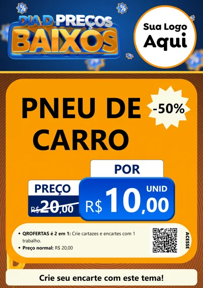 Modelo de Cartaz para Cartaz A4 Vertical com o tema Dia D Preço Baixo para Auto peças