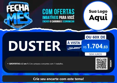 Modelo de Cartaz para Cartaz A4 Horizontal com o tema Fecha Mês para Concessionaria de Carros