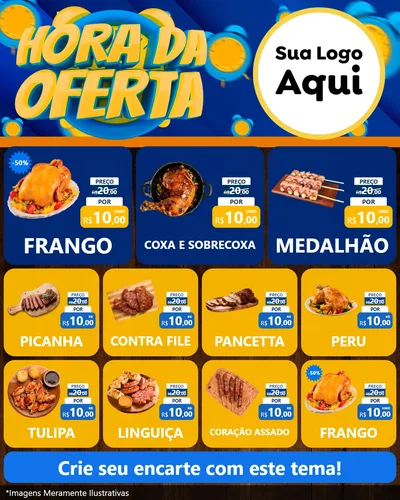 Modelo de Rede Social para Feed Instagram com o tema Hora da Oferta para Assados