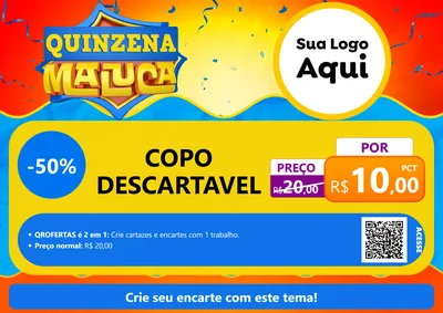 Modelo de Cartaz para Cartaz A4 Horizontal com o tema Quinzena Maluca para Embalagens