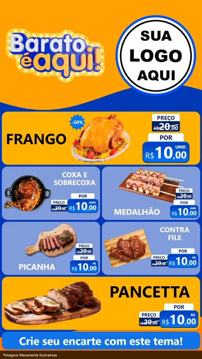 Modelo de TV para TV Vertical com o tema Barato é aqui para Assados