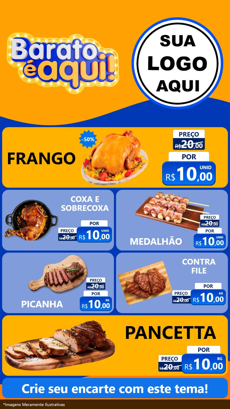 Modelo de TV para TV Vertical com o tema Barato é aqui para Assados