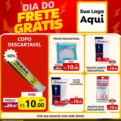 Modelo de Rede Social para Feed Facebook com o tema Dia do Frete Grátis para Embalagens