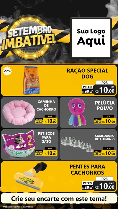Modelo de TV para TV Vertical com o tema Setembro Imbatível para Pet Shop