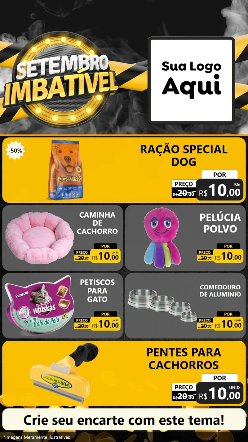 Modelo de TV para TV Vertical com o tema Setembro Imbatível para Pet Shop