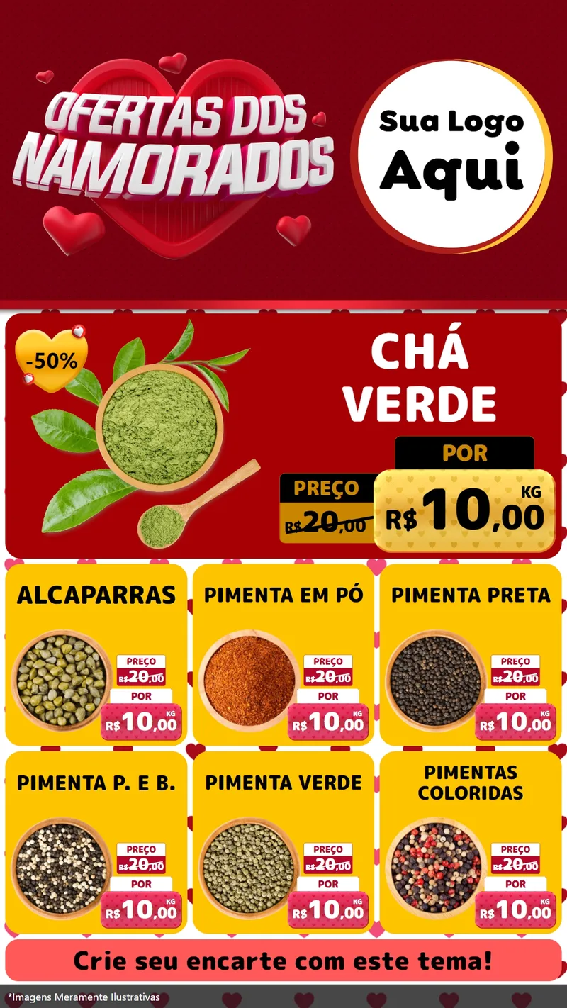 Modelo de Rede Social para Stories com o tema Ofertas Dos Namorados para Produtos Naturais