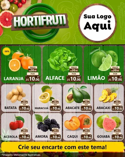 Modelo de Rede Social para Feed Instagram com o tema Hortifruti Ofertas para Hortifrúti