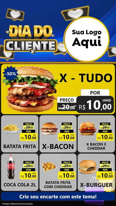 Modelo de Rede Social para Stories com o tema Dia Do Cliente para Hamburgueria