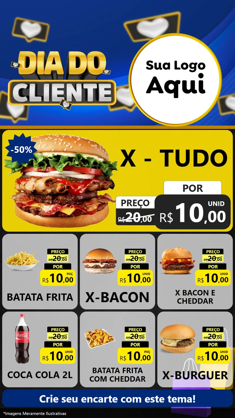 Modelo de Rede Social para Stories com o tema Dia Do Cliente para Hamburgueria