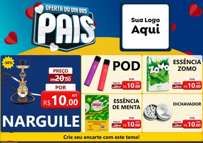 Modelo de Encarte para Encarte A4 Horizontal com o tema Oferta Do Dia Dos Pais para Tabacaria