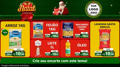 Modelo de TV para TV Horizontal com o tema Natal Especial para Supermercado