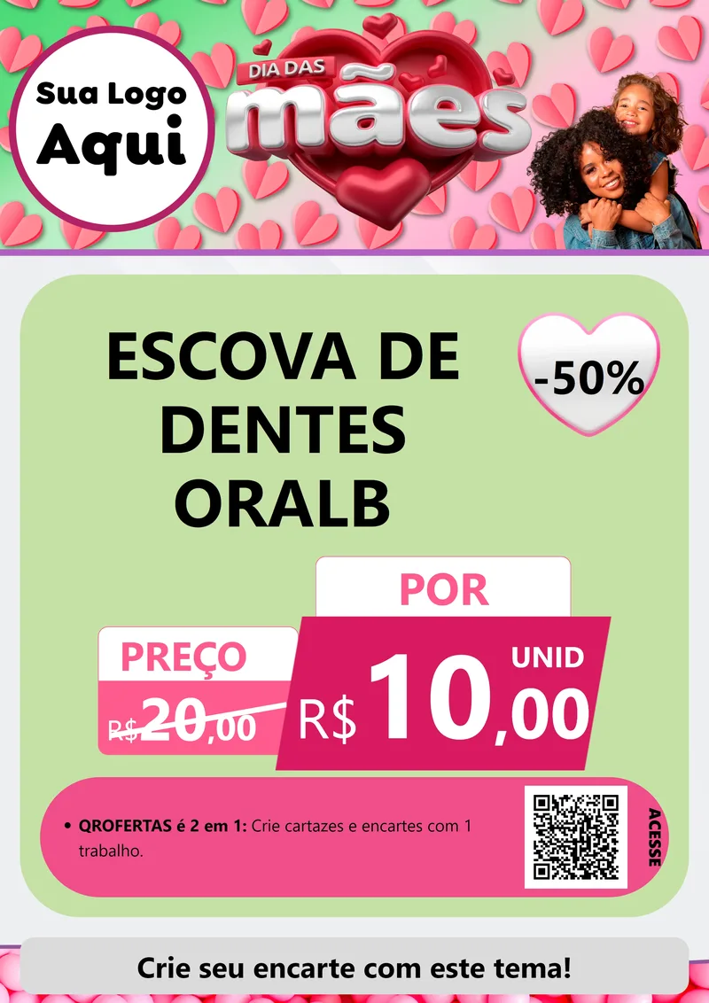 Modelo de Cartaz para Cartaz A4 Vertical com o tema Dia das Mães para Higiene Pessoal