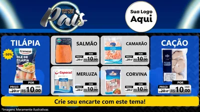 Modelo de TV para TV Horizontal com o tema Sorteio Dia Dos Pais para Peixaria
