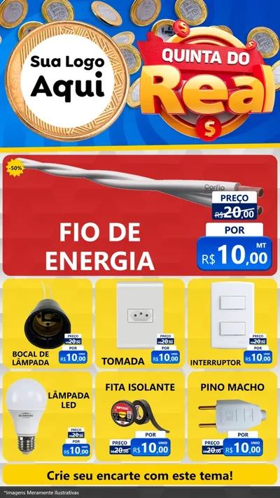 Modelo de Rede Social para Stories com o tema Quinta do Real para Materiais Elétricos