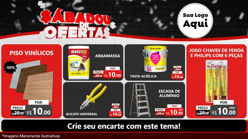 Modelo de TV para TV Horizontal com o tema Sabadou de Ofertas para Material para Construção