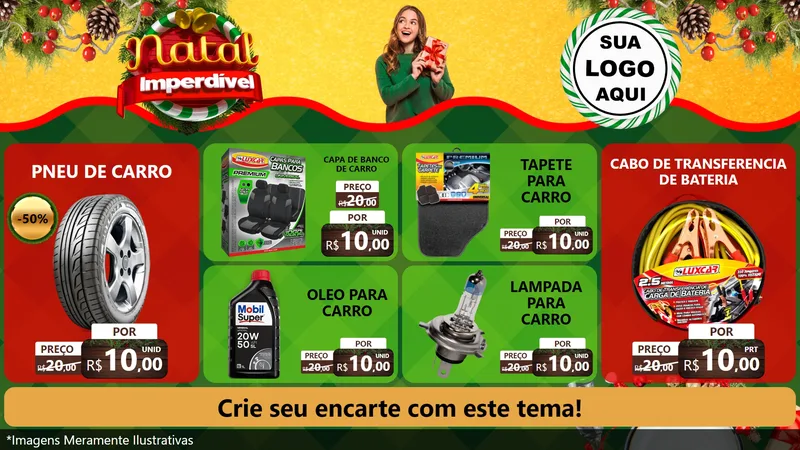 Modelo de TV para TV Horizontal com o tema Natal Imperdível para Auto peças