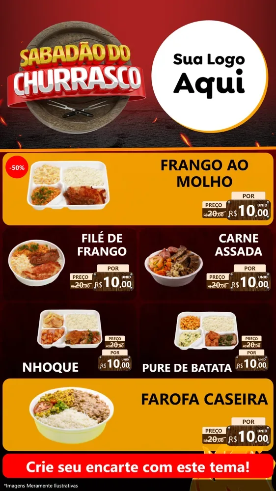 Modelo de TV para TV Vertical com o tema Sabadão Do Churrasco para Restaurante