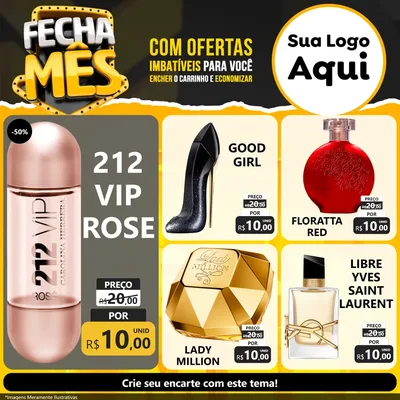Modelo de Rede Social para Feed Facebook com o tema Fecha Mês para Perfumes