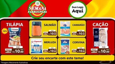 Modelo de TV para TV Horizontal com o tema Semana Farroupilha para Peixaria