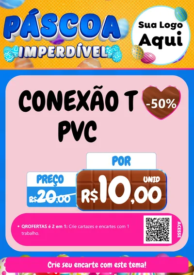 Modelo de Cartaz para Cartaz A4 Vertical com o tema Páscoa Imperdível para Tubos e conexões