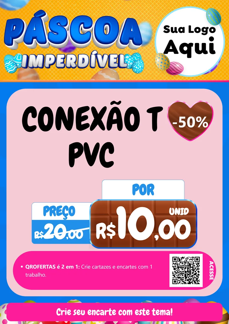 Modelo de Cartaz para Cartaz A4 Vertical com o tema Páscoa Imperdível para Tubos e conexões