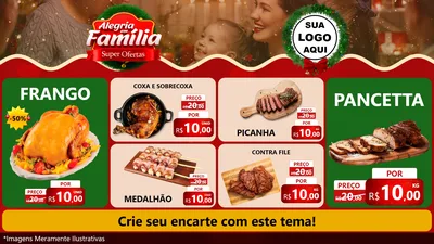 Modelo de TV para TV Horizontal com o tema Alegria Em Família - Super Ofertas para Assados