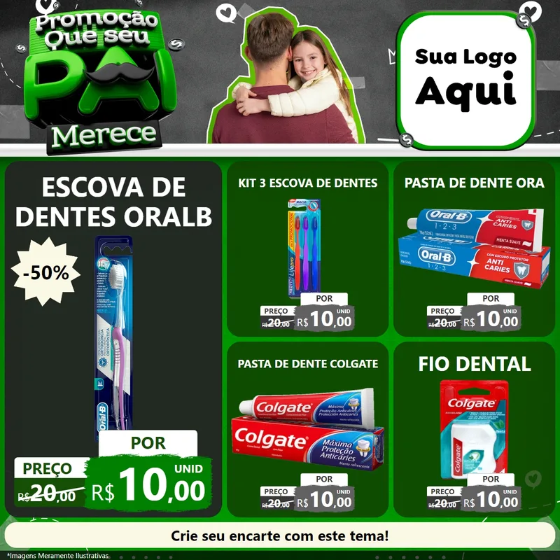 Modelo de Rede Social para Feed Facebook com o tema Promoção Que seu Pai Merece para Higiene Pessoal