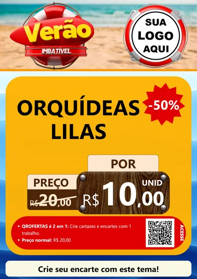 Modelo de Cartaz para Cartaz A4 Vertical com o tema Verão Imbatível para Floricultura e jardim
