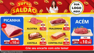Modelo de TV para TV Horizontal com o tema Super Saldão para Açougue